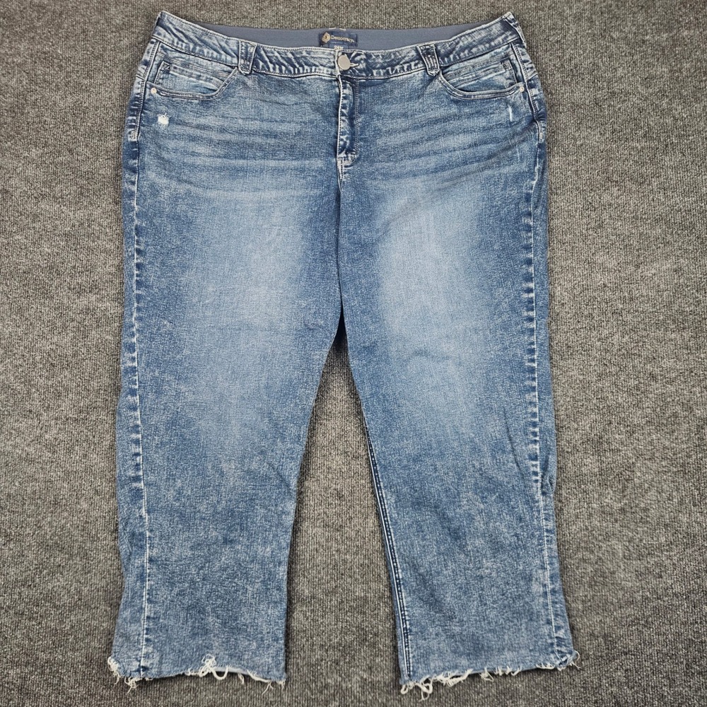 Democracy Ab Solution Cropped Jeans Women's 24W High Rise Med Wash‎ WKE2583N5